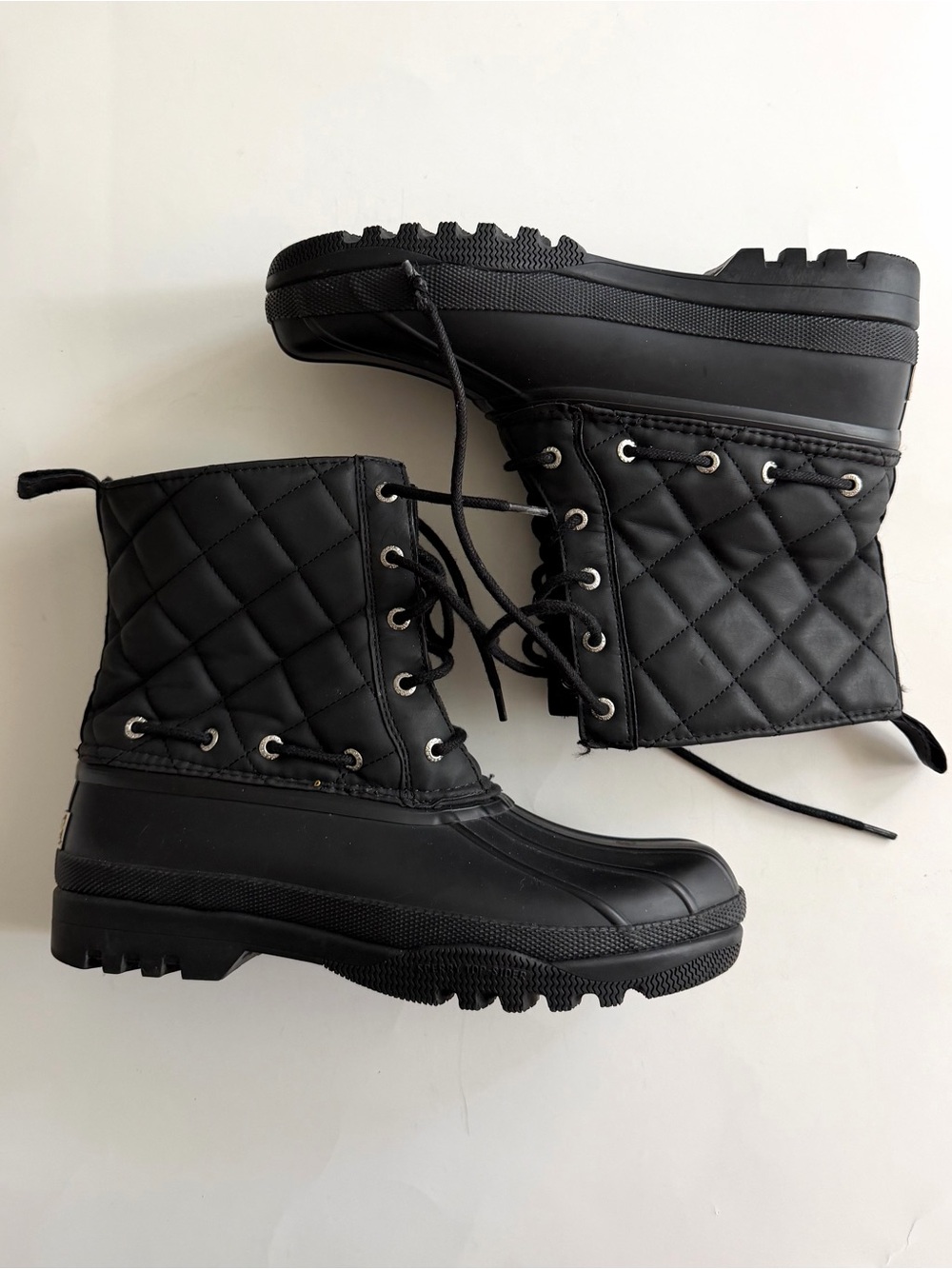 Sperry Women’s Gosling Quilted Black Waterproof Duck Boots Size 8 Style STS83693